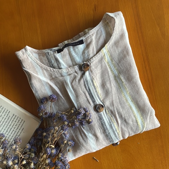 M&S linen short top in earthy tone - Picture 8 of 8